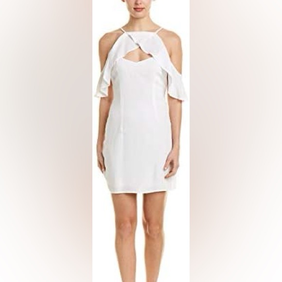 BB DAKOTA The Collection Kaless Ruffle Dress Off Shoulder White Mini Dress - Picture 2 of 9